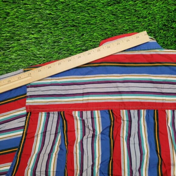 Vintage 90s Colours by Alexander Julian Striped Shirt 2XL 17 Oversized - Picture 8 of 10